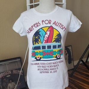 White Surfers for Autism T-Shirt